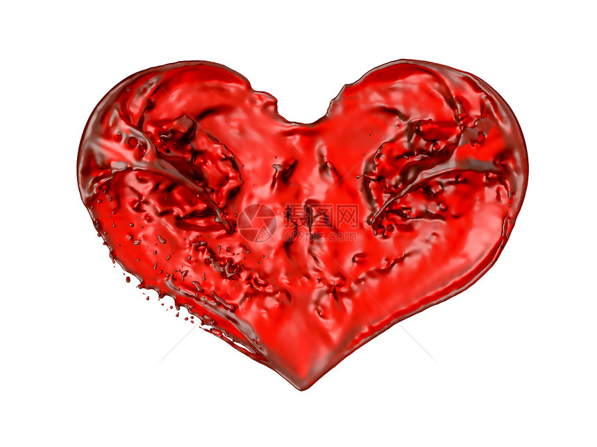 浪漫与爱情 红色液体心图片