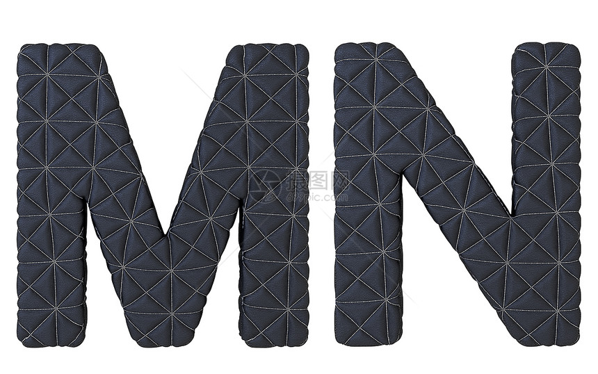黑缝皮革字体MN字母图片