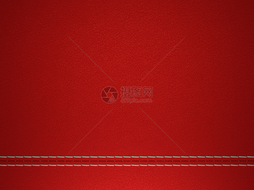 红缝制皮革背景图片