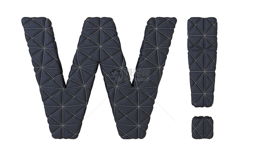 W字母和Wowmark 折叠的皮革字体图片