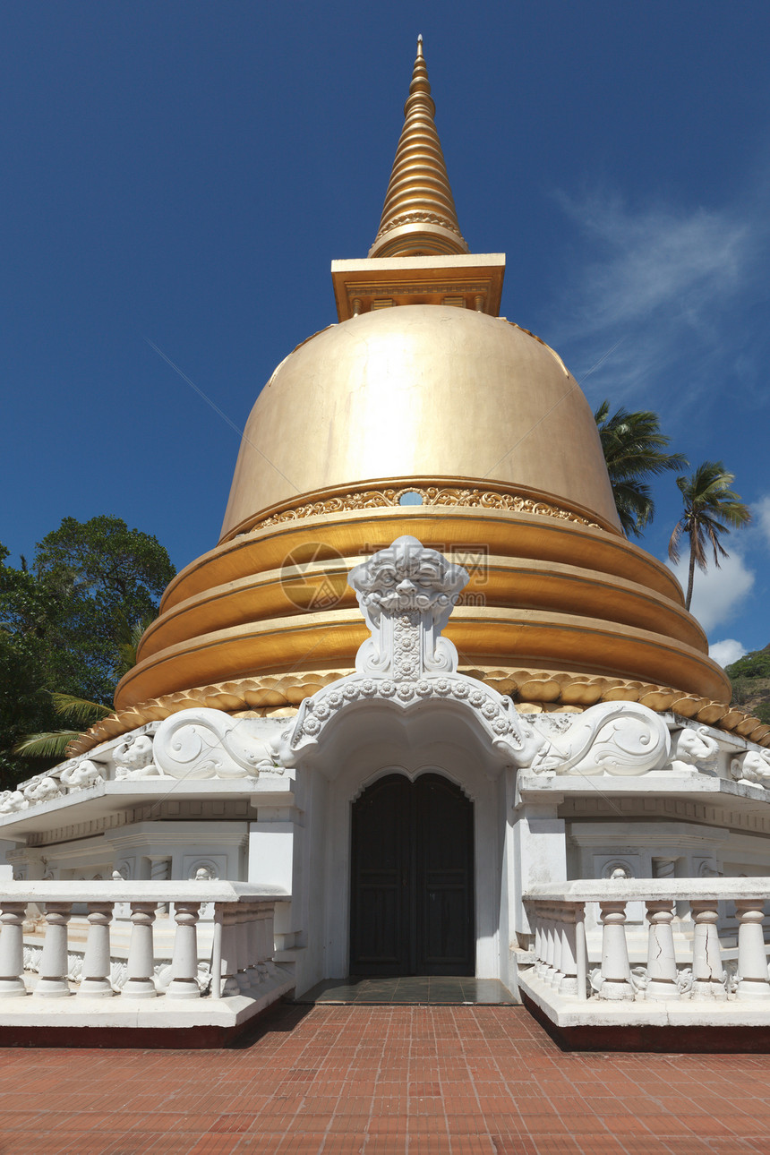 斯里兰卡丹布卢拉金寺佛教徒stupa佛塔佛教徒神社寺庙金子图片