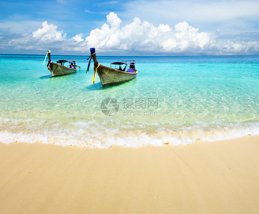 热带海洋海浪阳光天空天堂支撑海景海岸假期晴天旅行图片