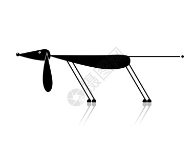 用来设计你设计的有趣的黑色狗小黑狗的轮廓快乐绘画插图草图警卫哺乳动物尾巴小狗卡通片爪子背景图片