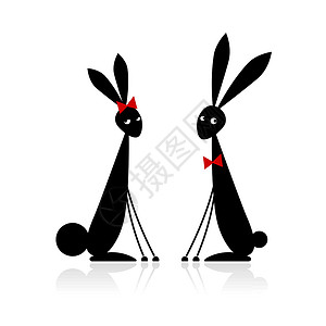 可妮兔几只兔子 黑色的轮廓图 你的设计耳朵插图草图野兔玩具宠物夹子婴儿卡通片文化插画