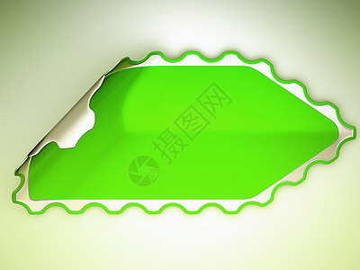 绿色锯齿状 hamous 贴纸或标签插图旋转销售邮件价格零售商业好心地址笔记背景图片