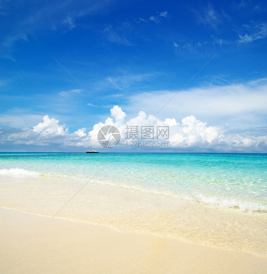 海 海海景海岸放松海洋晴天热带支撑蓝色天堂阳光图片