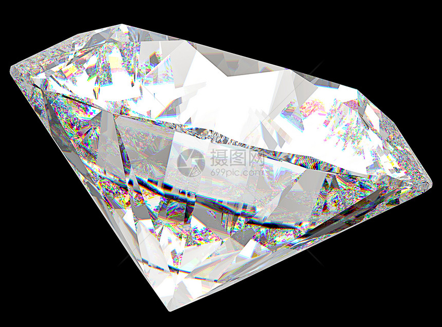 圆形和孤立钻石的侧面视图图片