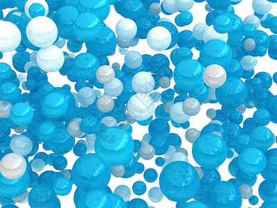 蓝色球立体舞台大群蓝球和白球背景