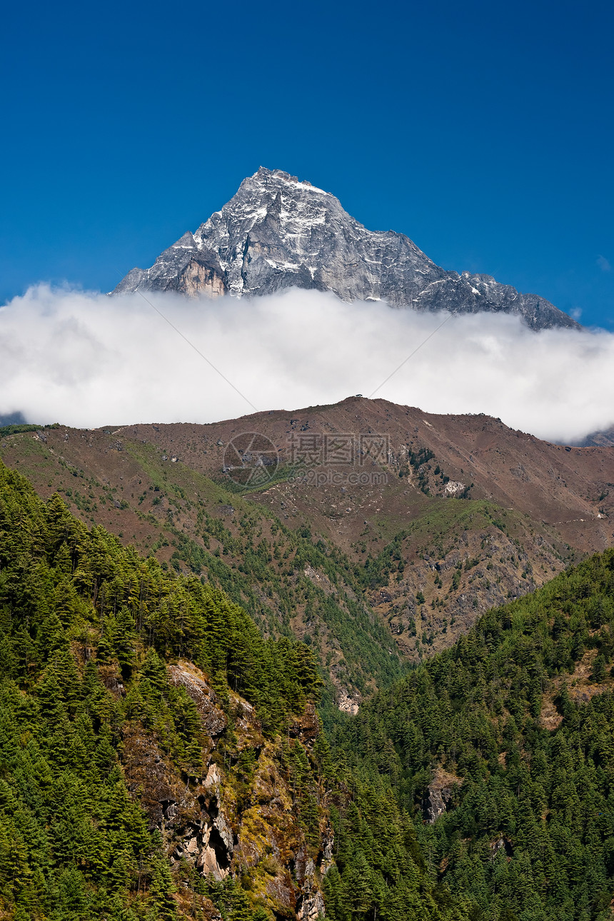 喜马拉雅山地貌 山区和森林图片