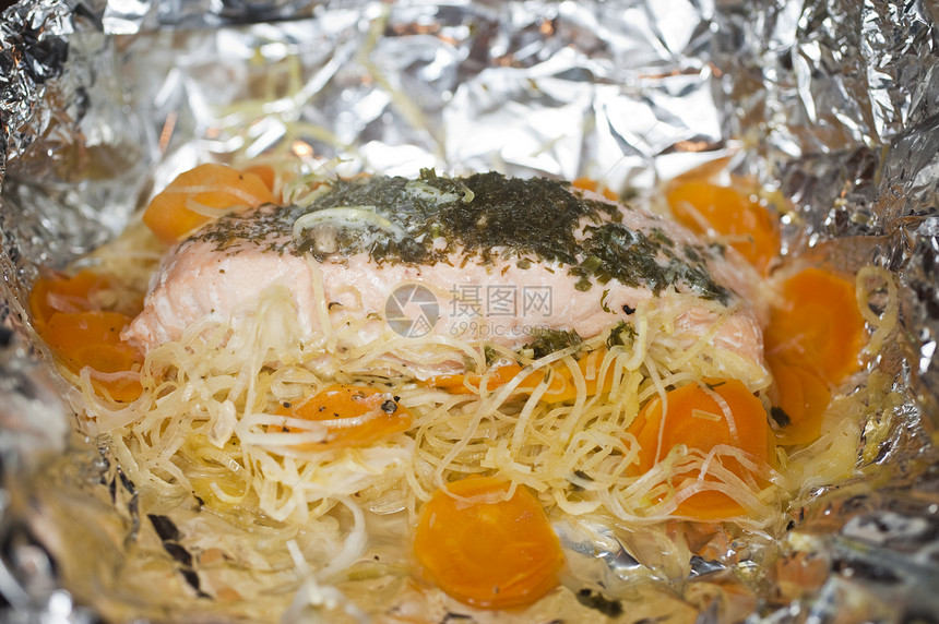 鲑鱼橙子红色市场食物水果绿色营养烹饪韭葱厨房图片