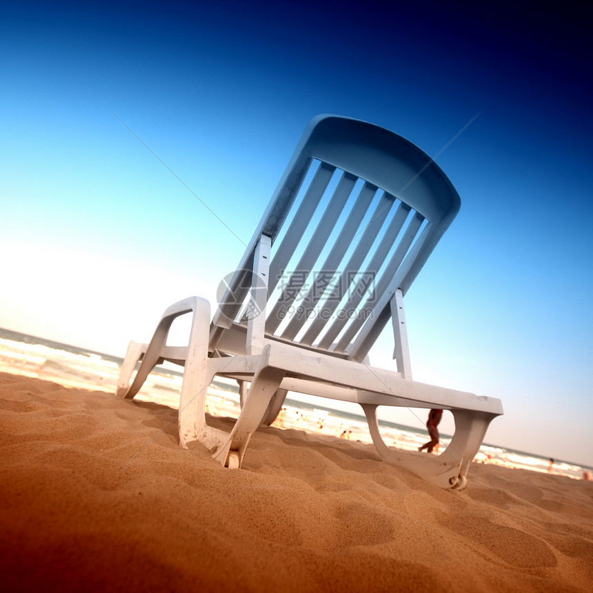 主席 椅子蓝色支撑海岸线旅游太阳旅行风景海景波纹热带图片