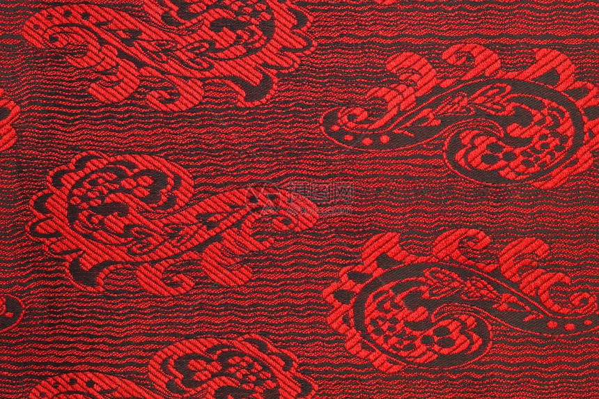 红色和黑黑色的美丽布织风格纺织品花边装饰品装饰织物女性化蕾丝材料图片