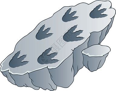 有恐龙脚印的岩石背景图片