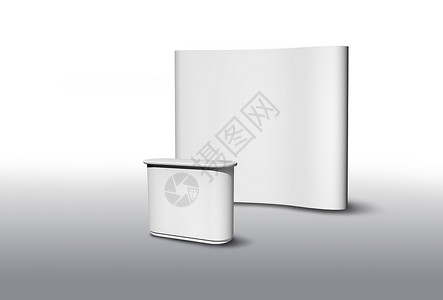 展览展席屏幕木板空白白色零售商业营销展示桌子控制板背景图片