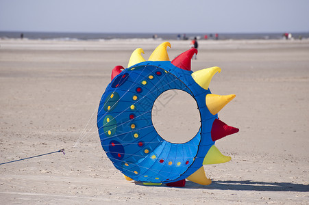 圣彼得排序Kite 键乐趣天空海滩假期玩具海岸闲暇飞行游戏鸭子背景