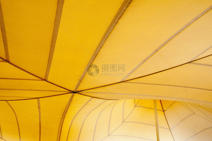 黄黄帐篷灯泡建造帆布线条天篷圆顶拉伸黄色阳光织物图片