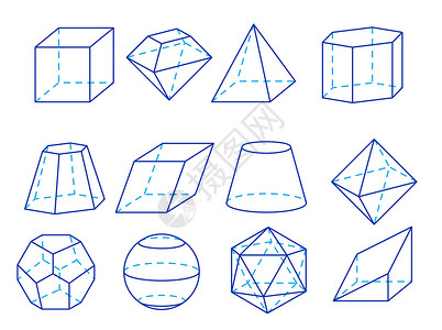 几何图形四边形学校黑板课堂数学教育立方体数字几何学白色背景图片