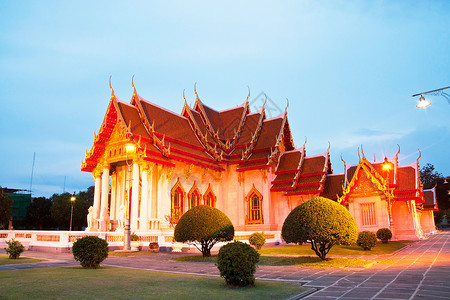 菲特森美丽的泰国寺庙天空宗教历史假期旅行大理石蓝色历史性地标精神背景