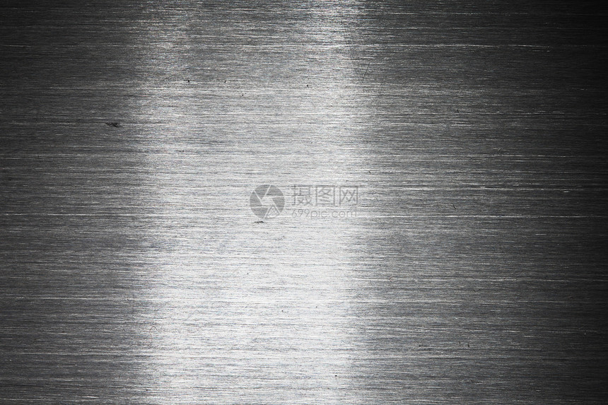 金属背景灰色空白工业抛光盘子银色墙纸拉丝反射线条图片