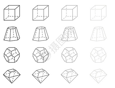 几何图形插图立方体四边形教育石板菱形金字塔科学大学课堂背景图片