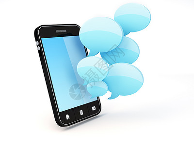 对话框小标有语音泡沫的智能手机技术阴影气球话框触摸屏电话网络电子细胞黑色背景