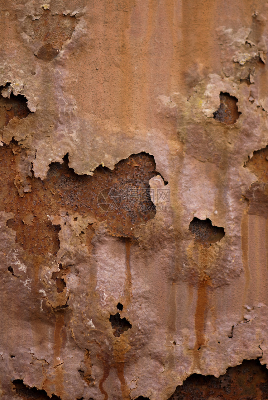 平铺风化木板材料金属盘子棕色床单工业氧化腐蚀图片