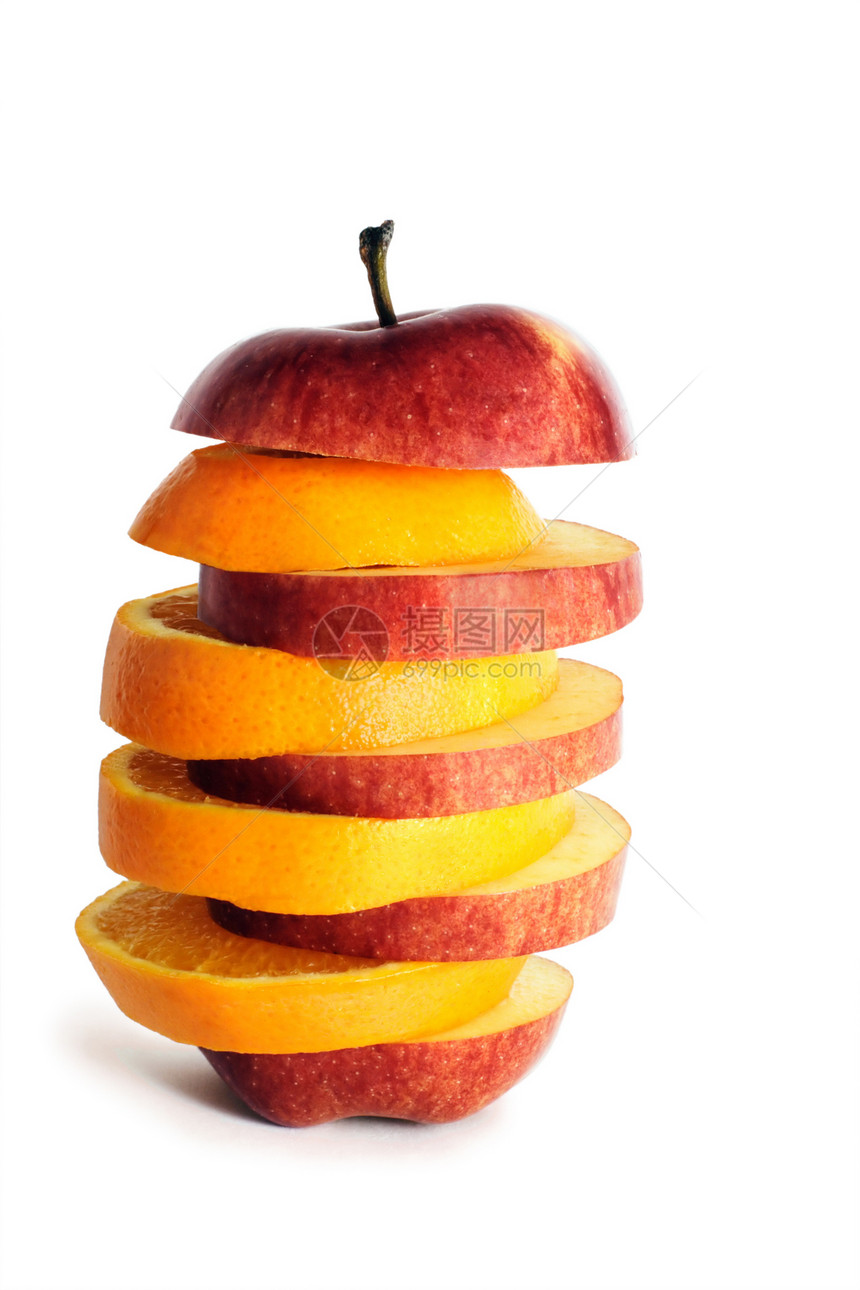 苹果和橙团体沙拉茶点橘子橙子食物饮食药品卫生节食图片