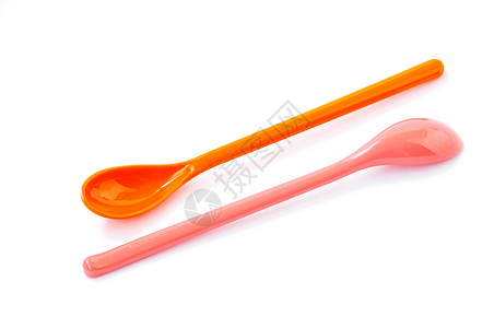 塑料勺子塑料勺餐具餐厅红色橙子厨具厨房白色工具粉色用餐背景
