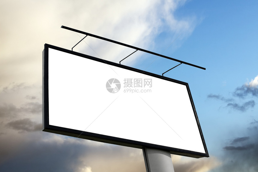 空白的广告牌控制板营销白色商业蓝色展示广告海报木板框架图片