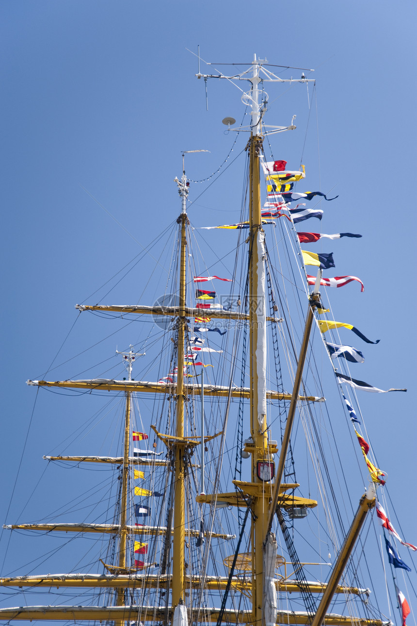 船舶船运航行帆船绳索桅杆海事航海海军风帆旅行图片