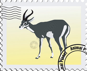奔跑中羚羊带有瞪羚图像的矢量印章设计图片