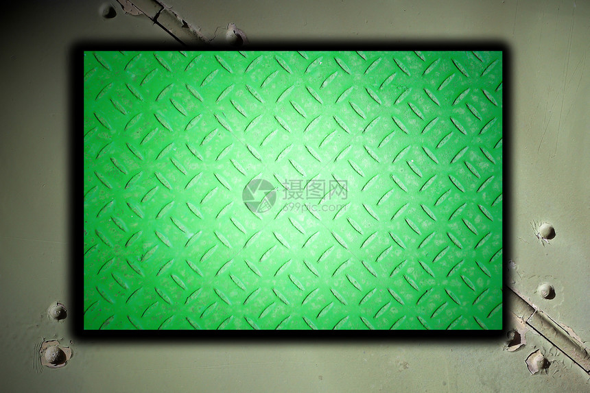 绿色金金属板钢背景牌匾合金宏观材料床单反射植物抛光控制板坡道图片