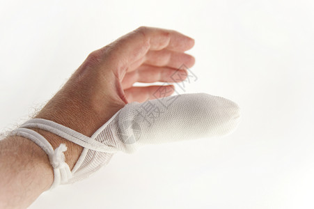 绷带损伤保健情况拇指手指急救伤口敷料药品外科高清图片