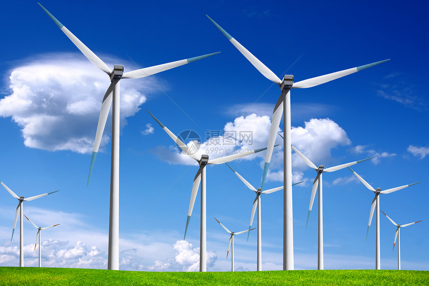 风力涡轮机农场白色发电机全球资源环境风车涡轮力量活力天空图片