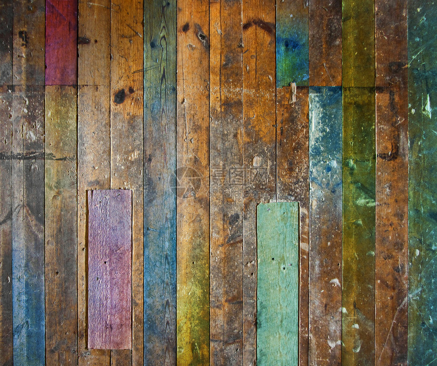 富多彩的旧木板地板或墙壁图片