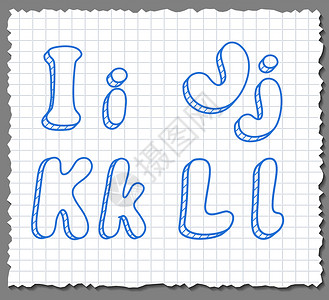 矢量素描 3d 字母-IJKL背景图片