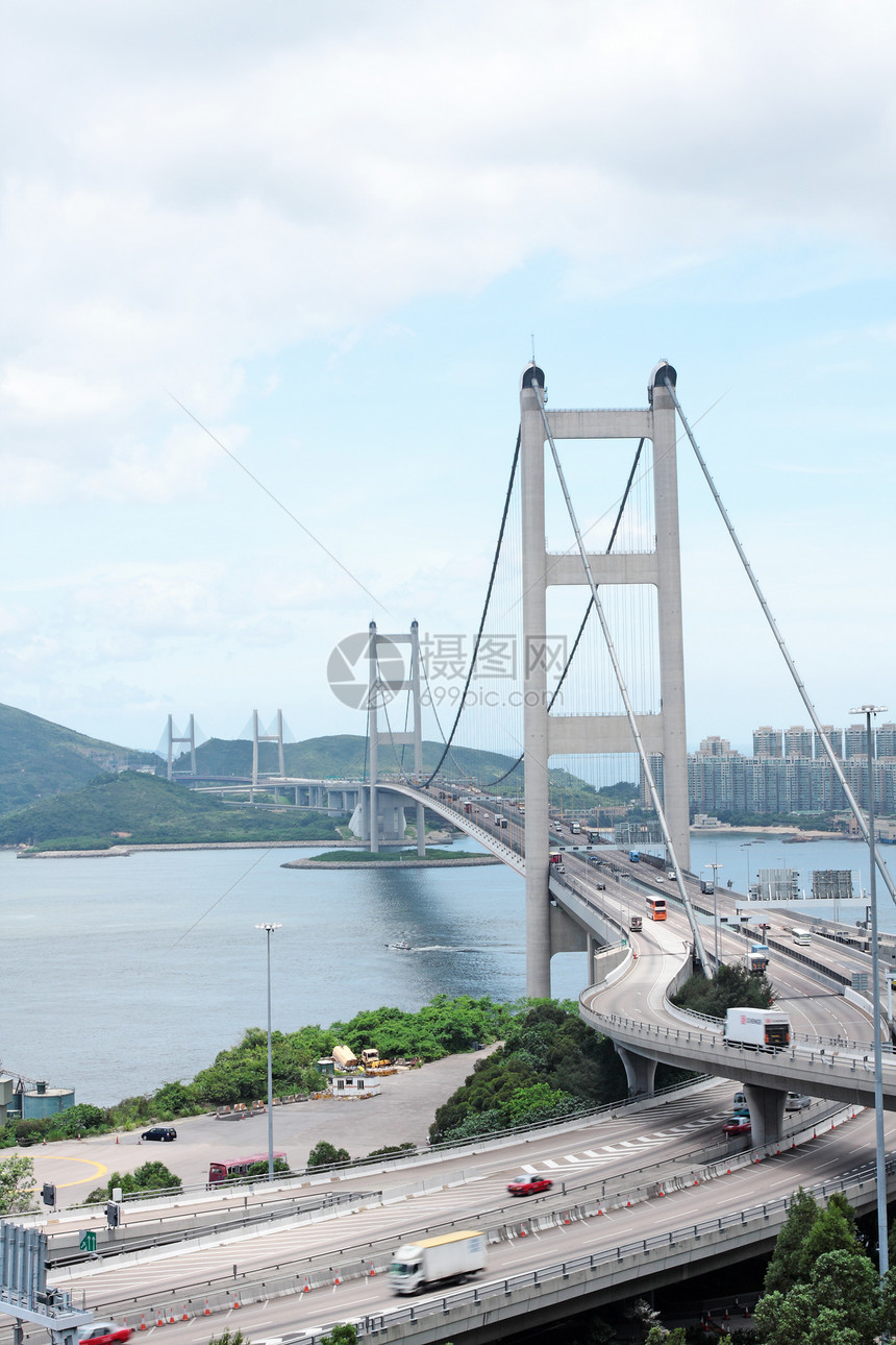香港清马桥射线运输建筑海洋场景天空蓝色景观曲线运动图片