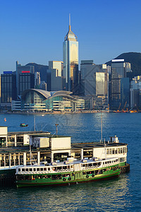 港口镇香港场景海岸星星办公室文化蓝色建筑旅游地标中心背景