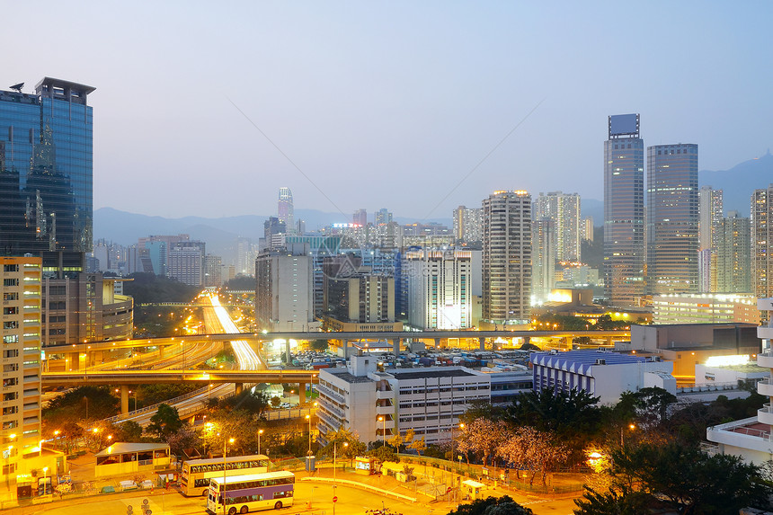 市区市中心夜 香港天线汽车夜生活市中心立交桥日落广告牌交通天际城市图片