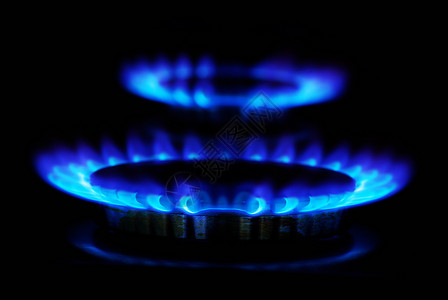 天然气气体燃料燃烧圆圈火炉烤箱丙烷蓝色厨房活力力量高清图片