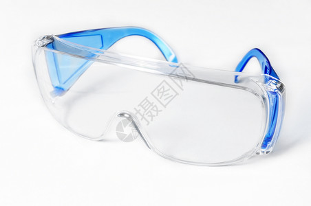 安全玻璃镜实验室塑料工作白色眼镜护目镜蓝色防护眼镜背景图片