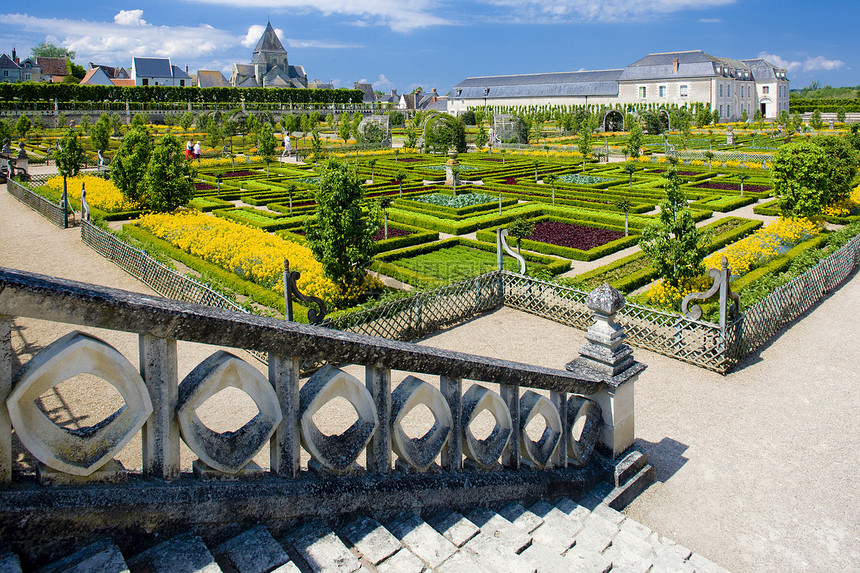 法国中心的花园园艺植物植物学城堡世界植被配菜世界遗产旅行楼梯图片