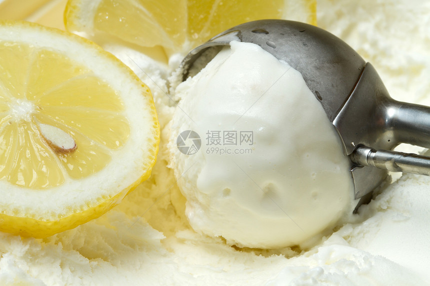 柠檬冰淇淋圣代营养糖霜香草甜点食物短号冻结奶油乳糖图片