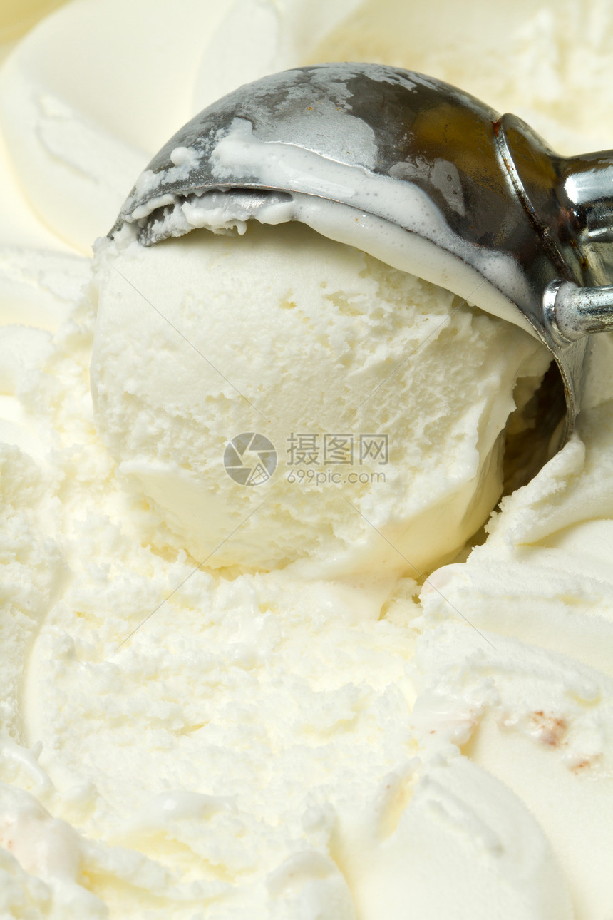 香草冰淇淋味道奶油美食甜点宏观牛奶食物营养餐厅菜单图片