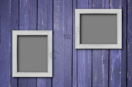 紫墙上的白木图画框背景图片