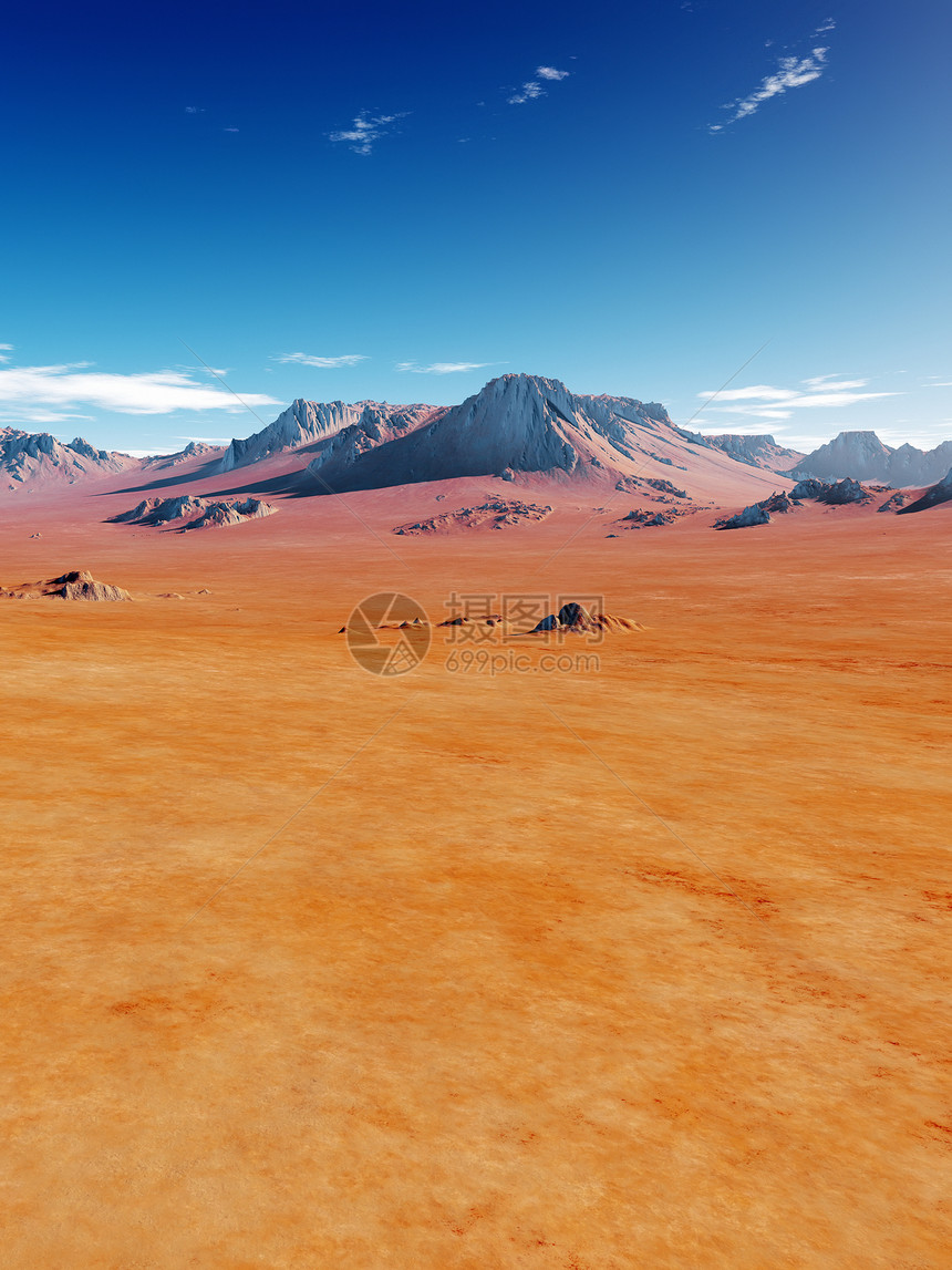 荒漠干旱岩石砂岩环境蓝色橙子晴天山脉悬崖旅游图片