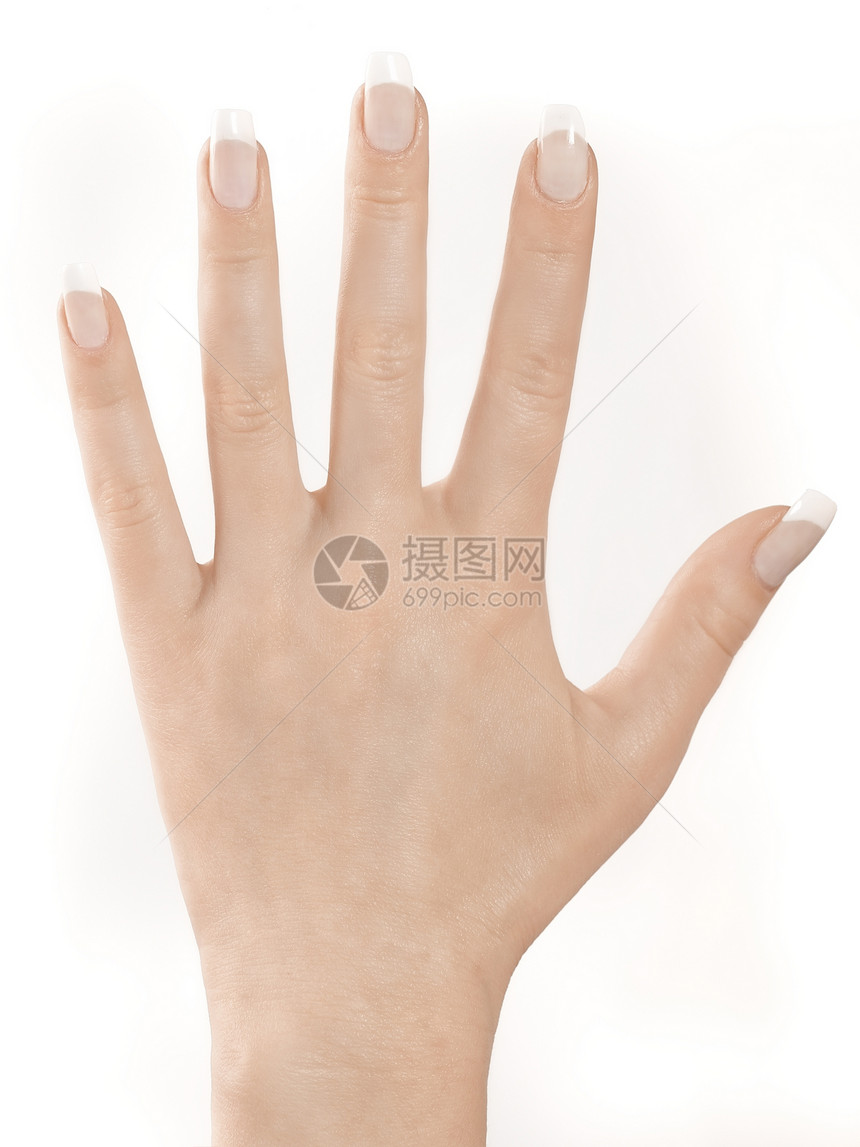 照顾女性高品质的手拇指皮肤白色指甲文化身体手指女孩合页杯状图片