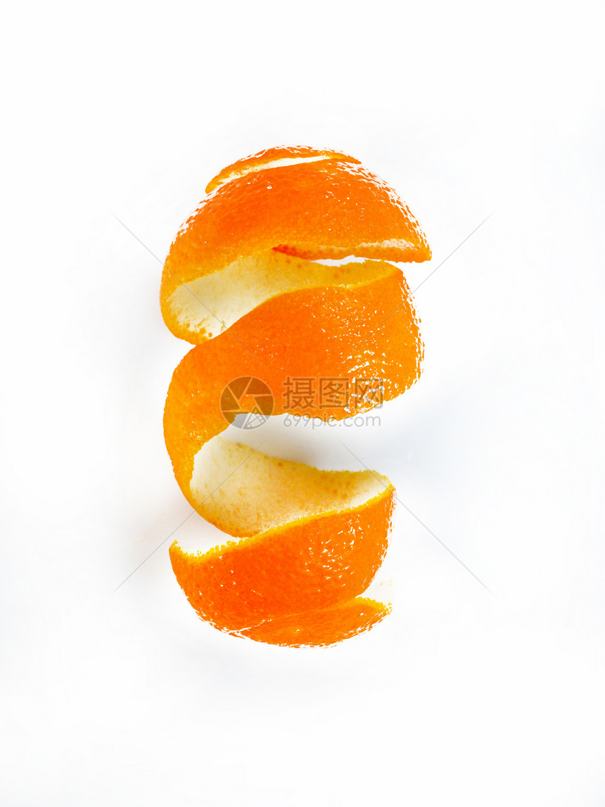 橙色的皮橙子线圈食物营养饮食皮肤卷曲水果热带小吃图片