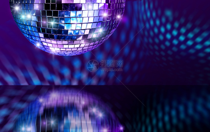 Disco 镜球天花板地球玻璃紫色娱乐夜店乐趣金光镜子夜生活图片