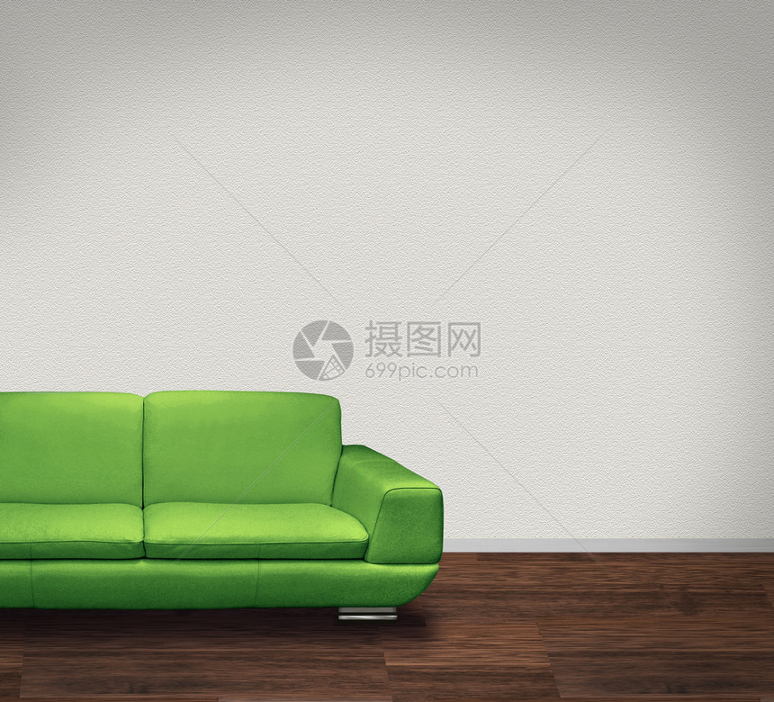 现代沙发和框架房间家具奢华地面公寓棕色长椅绿色白色皮革图片